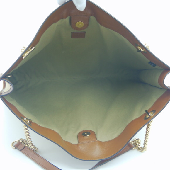 GUCCI Raja Tiger Head Chain Large Tote Bag Beige 537219 - Picture 9 of 10